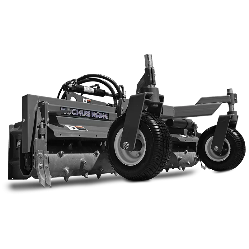 AMI hydraulic power rake for skid steer