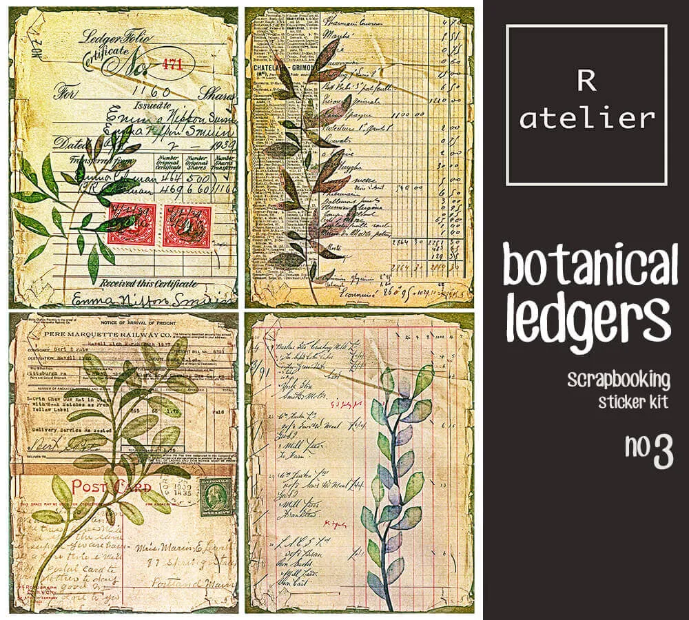 Botanical Ledgers | Scrapbooking Washi Stickers