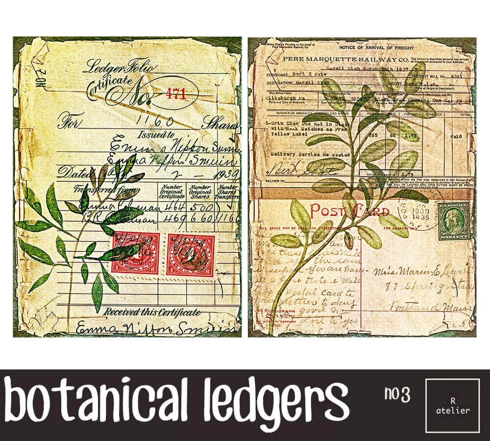 Botanical Ledgers | Scrapbooking Washi Stickers