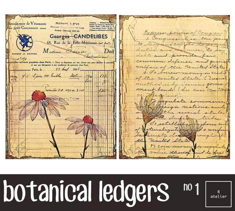 Botanical Ledgers | Scrapbooking Washi Stickers