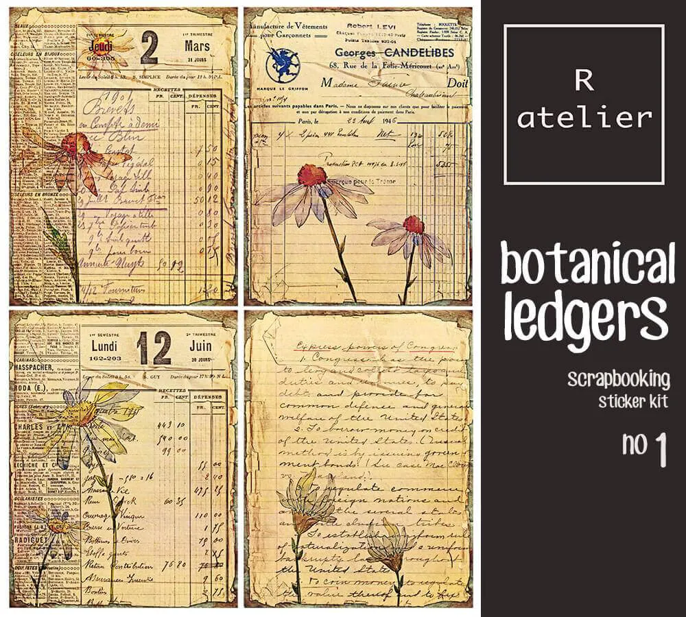 Botanical Ledgers | Scrapbooking Washi Stickers