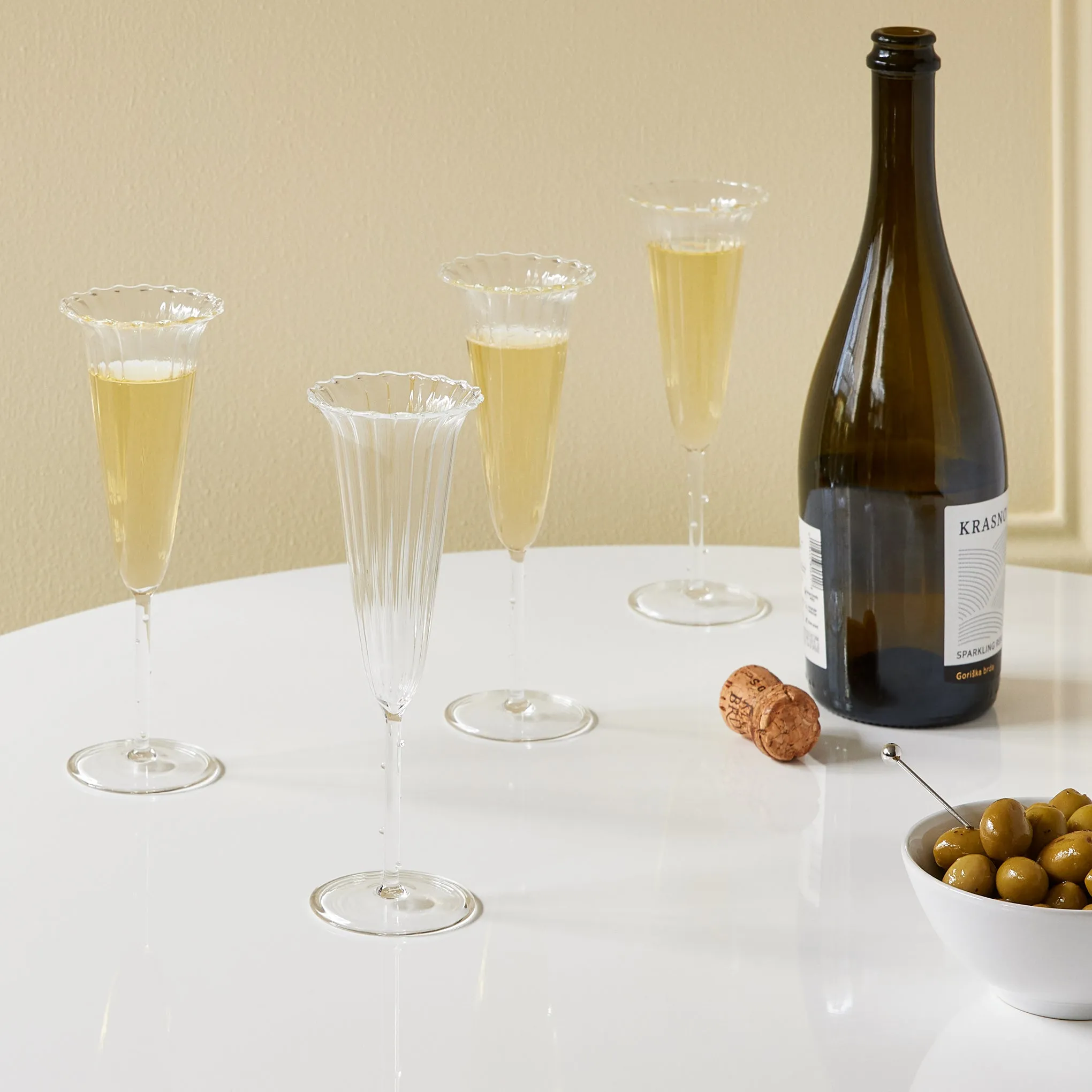 Bouquet Glass Stemware - Set of 4 - Champagne