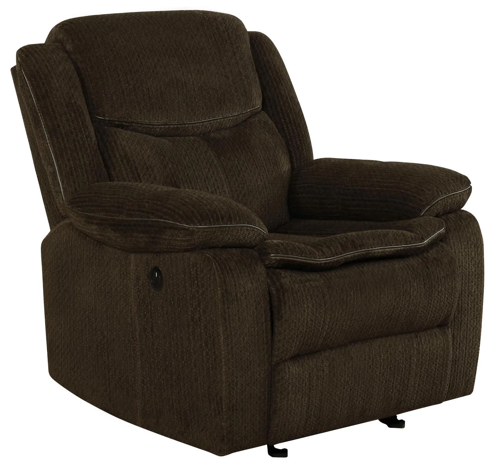 Brown - Jennings Upholstered Power Glider Recliner Brown