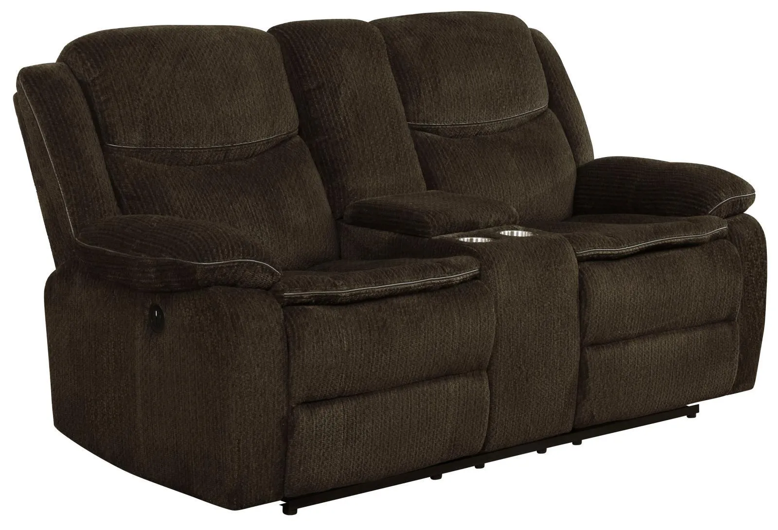 Brown - Jennings Upholstered Power Loveseat With Console Brown