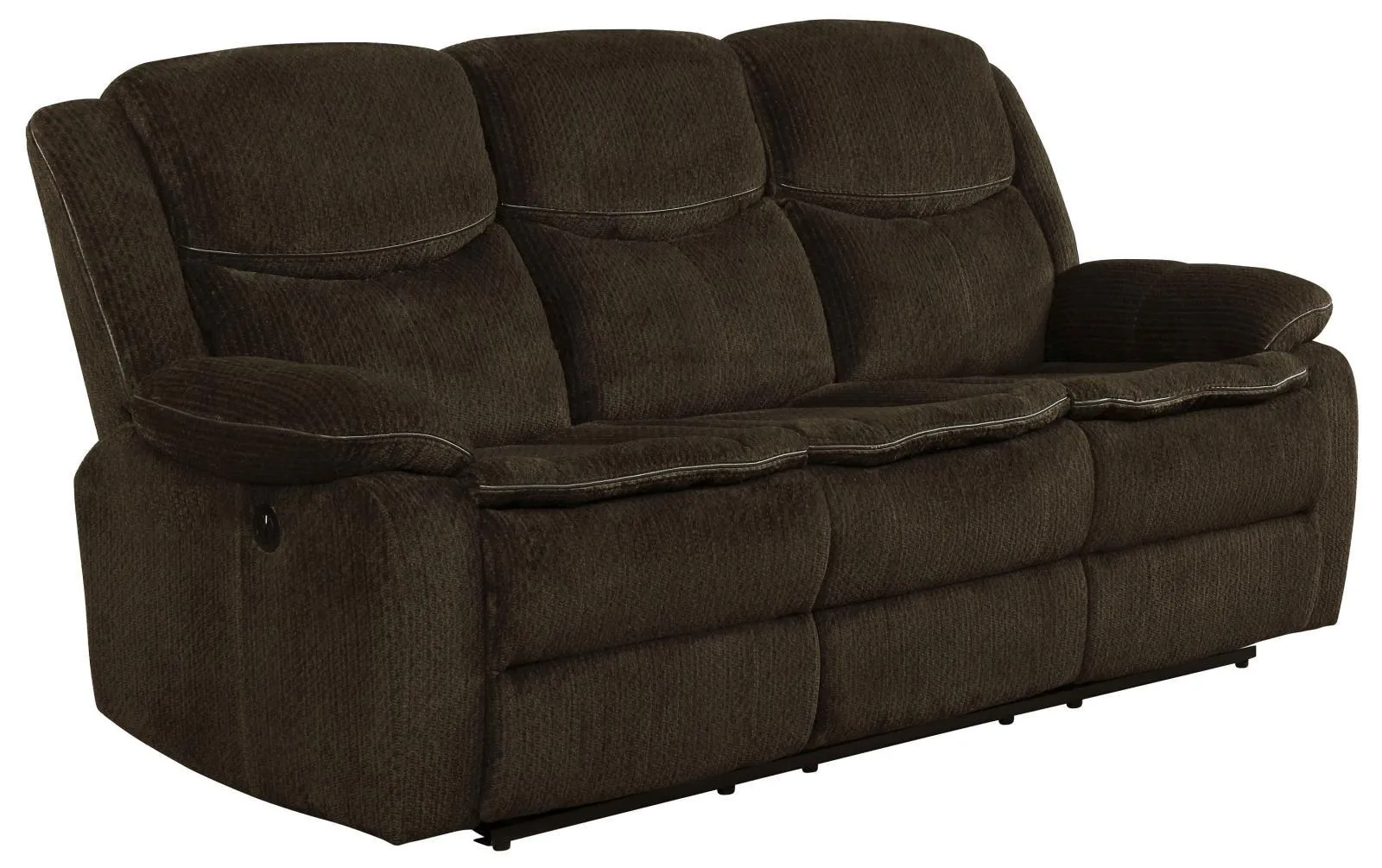 Brown - Jennings Upholstered Power Sofa With Drop-down Table Brown