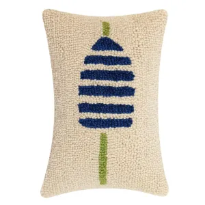 Buoy Hook Accent Pillow, Navy Stripe, 8" x 12"