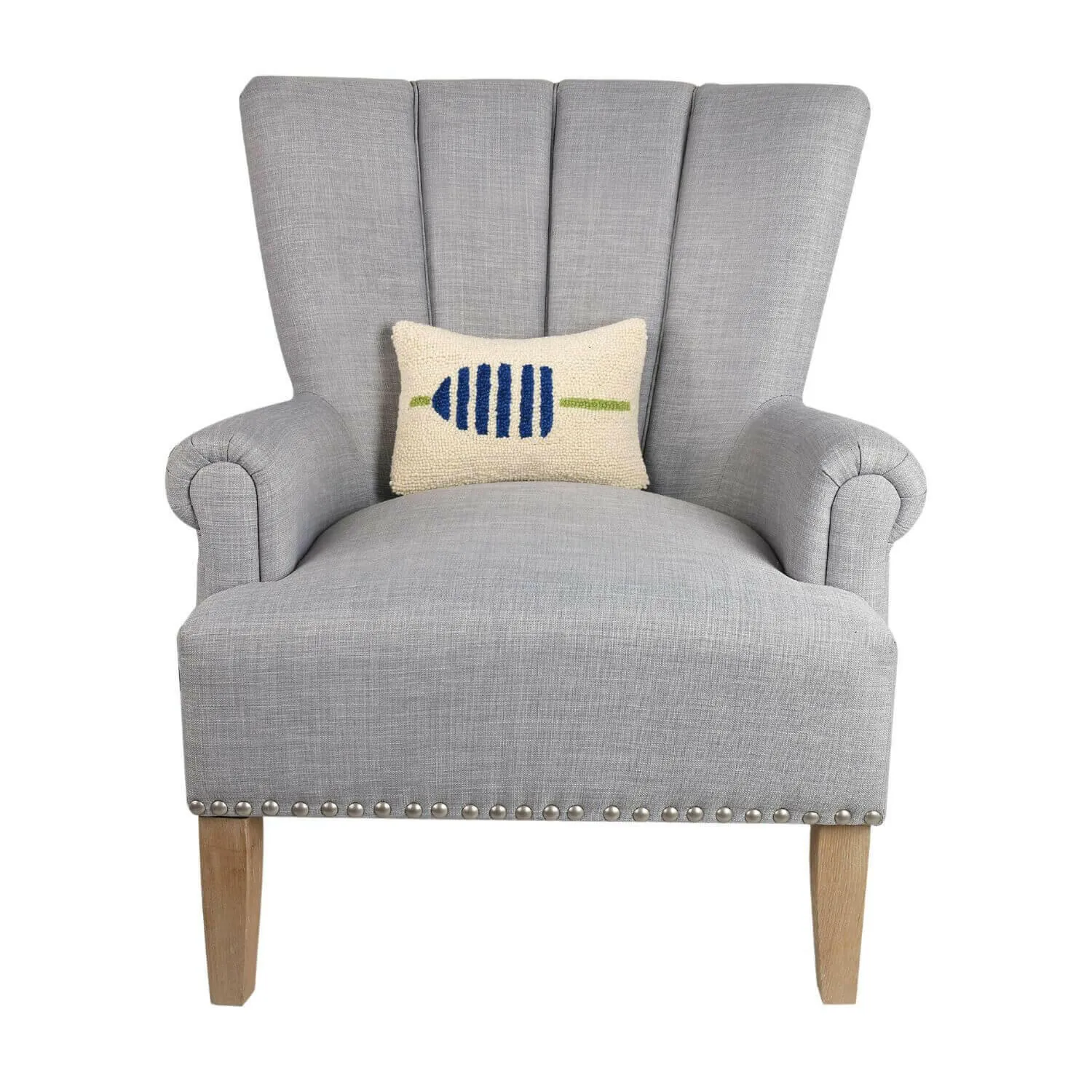 Buoy Hook Accent Pillow, Navy Stripe, 8" x 12"
