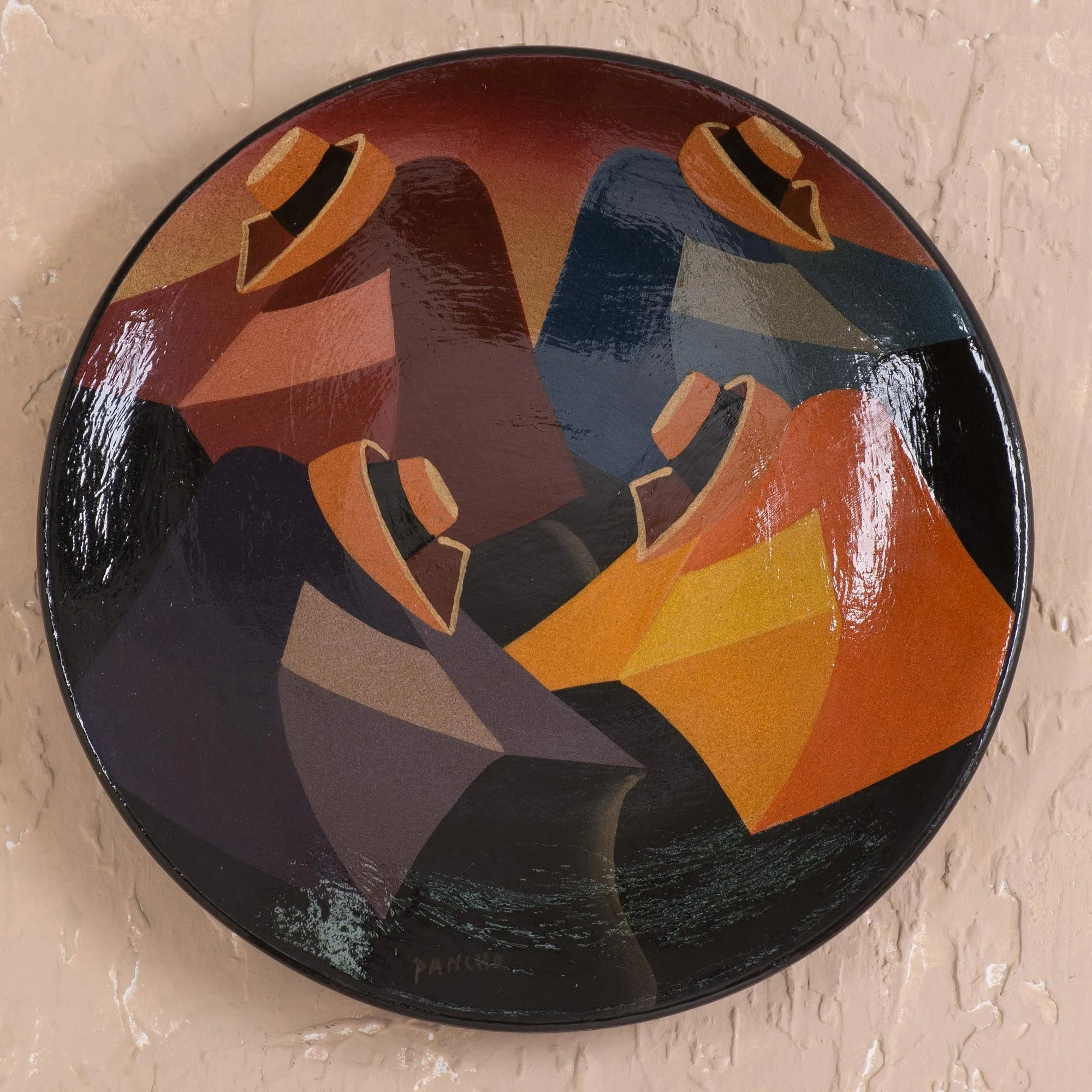 Ceramic plate - Four Hats | NOVICA