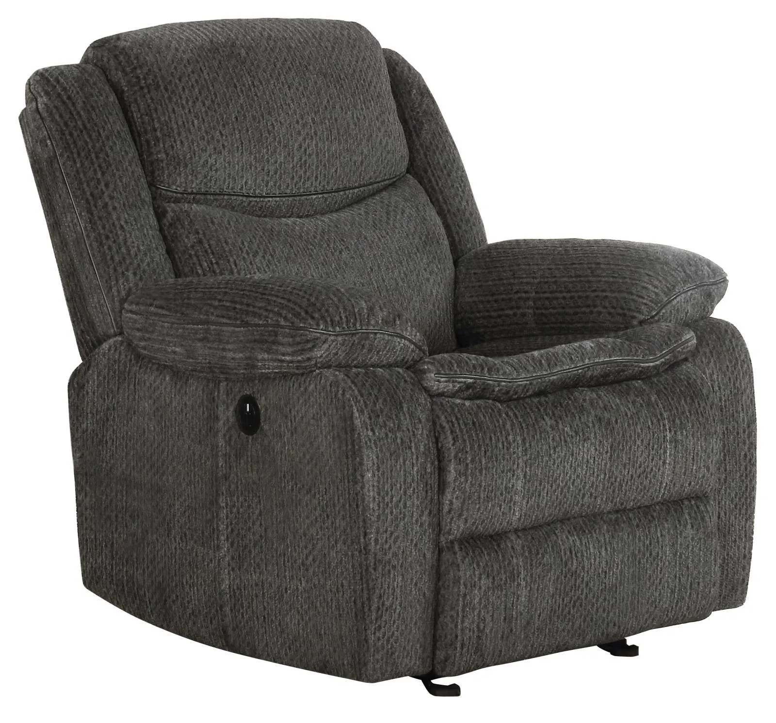 Charcoal - Jennings Upholstered Power Glider Recliner Charcoal
