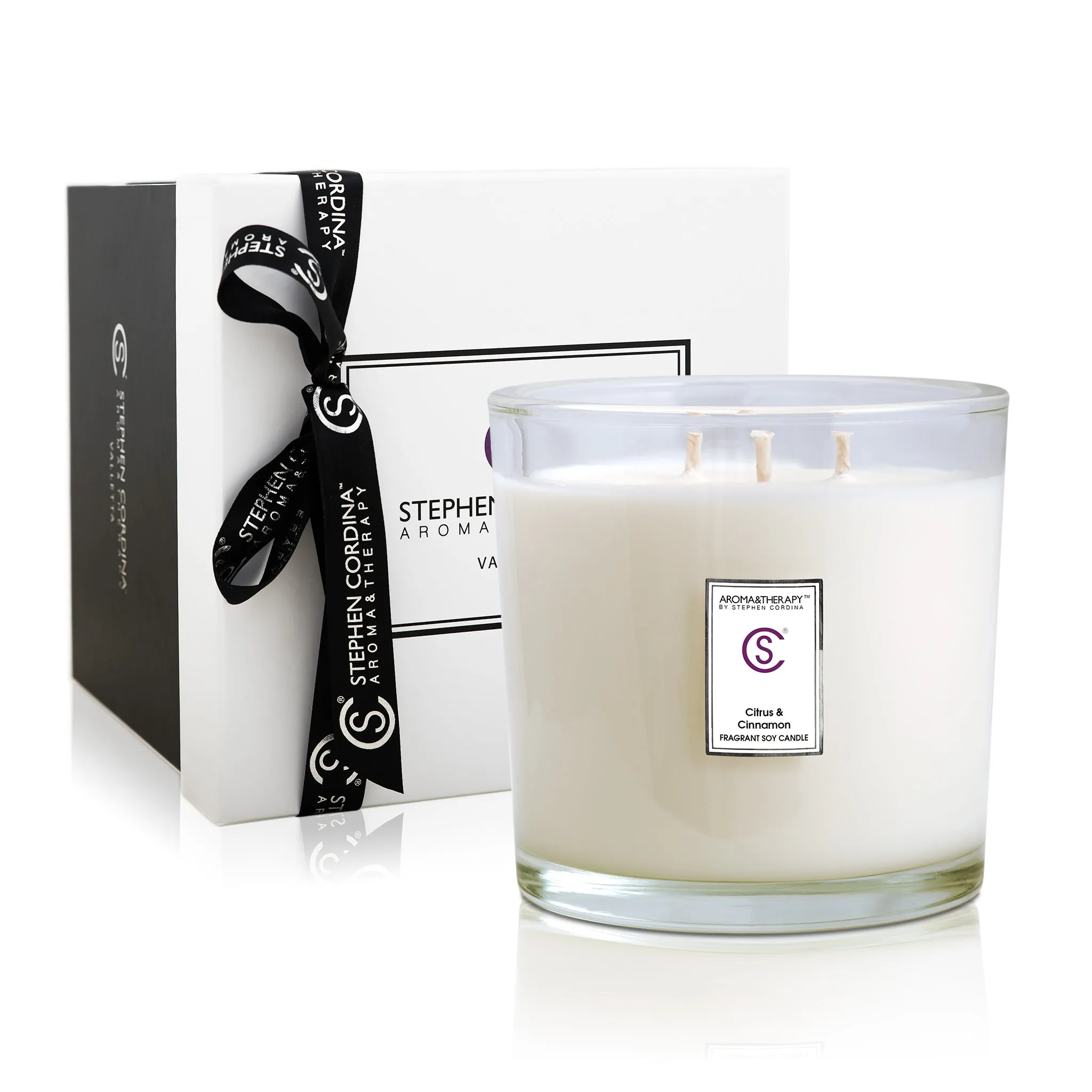 Citrus & Cinnamon Aromatherapy Candle 1000ml in a Luxury carrier box.