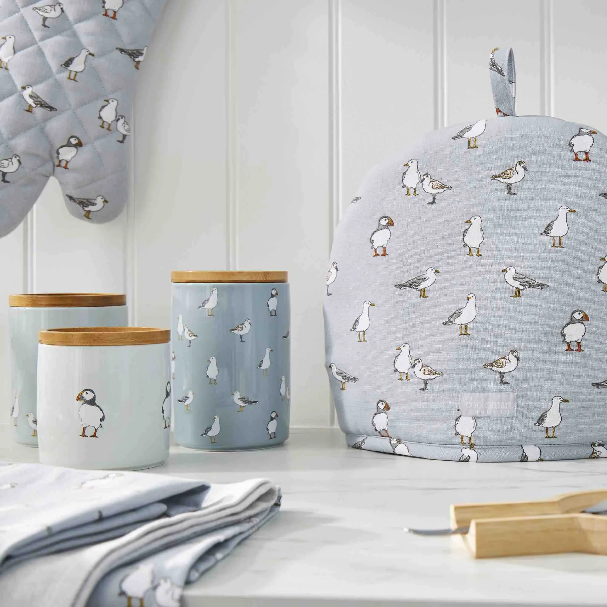 Coastal Birds Small Ceramic Canister