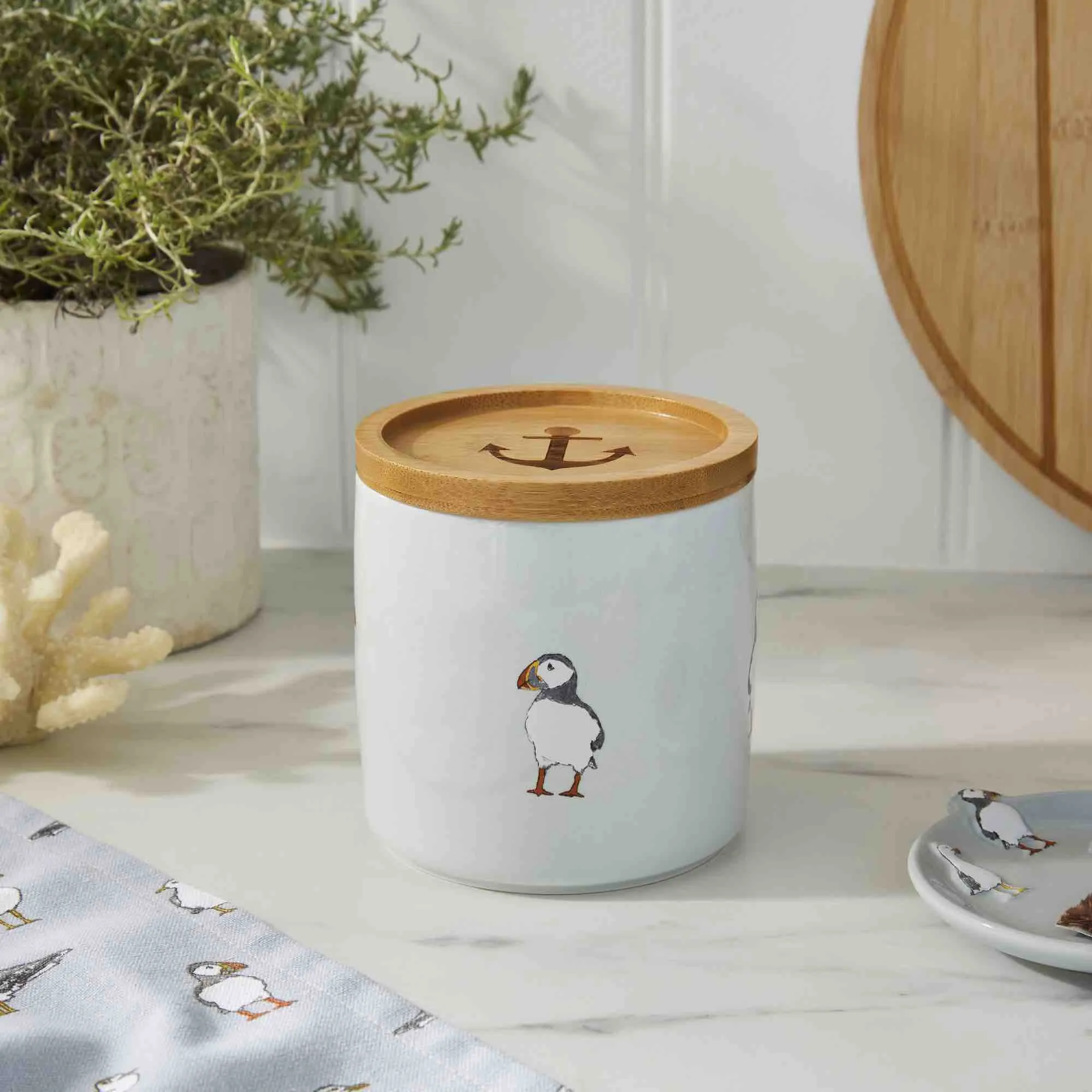 Coastal Birds Small Ceramic Canister