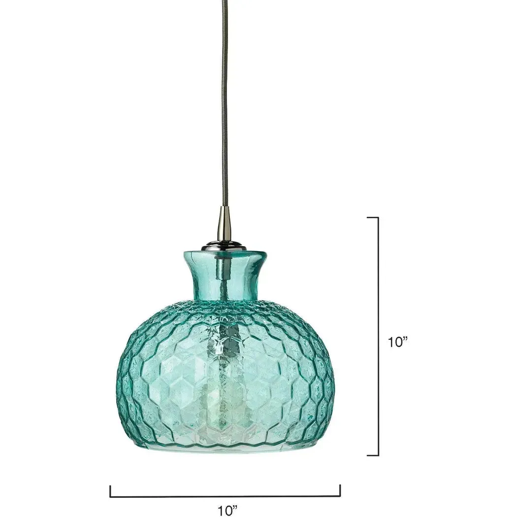 Coastal Style Blue Textured Glass Clark Pendant