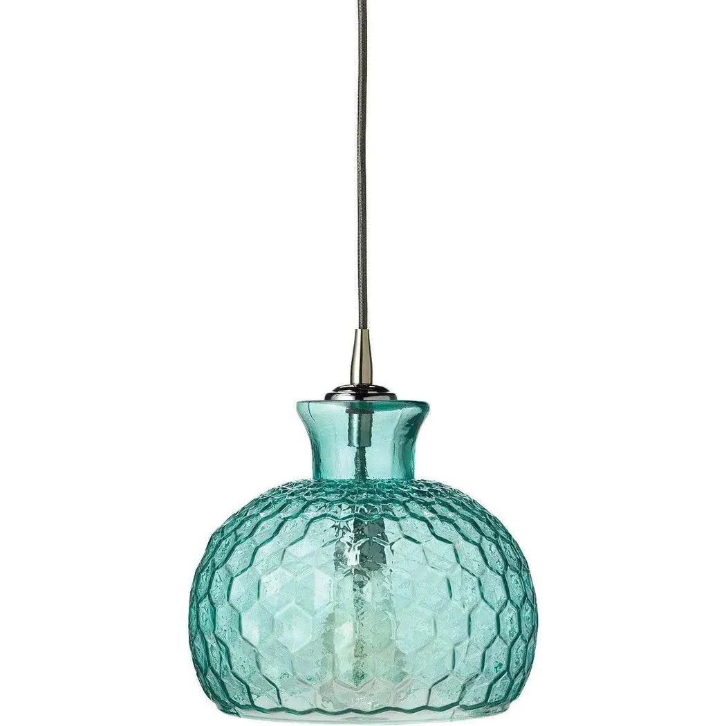 Coastal Style Blue Textured Glass Clark Pendant