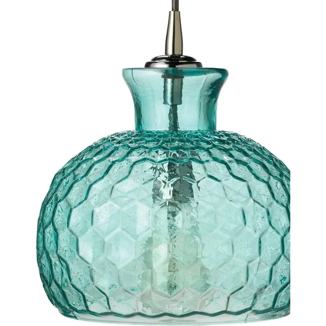 Coastal Style Blue Textured Glass Clark Pendant