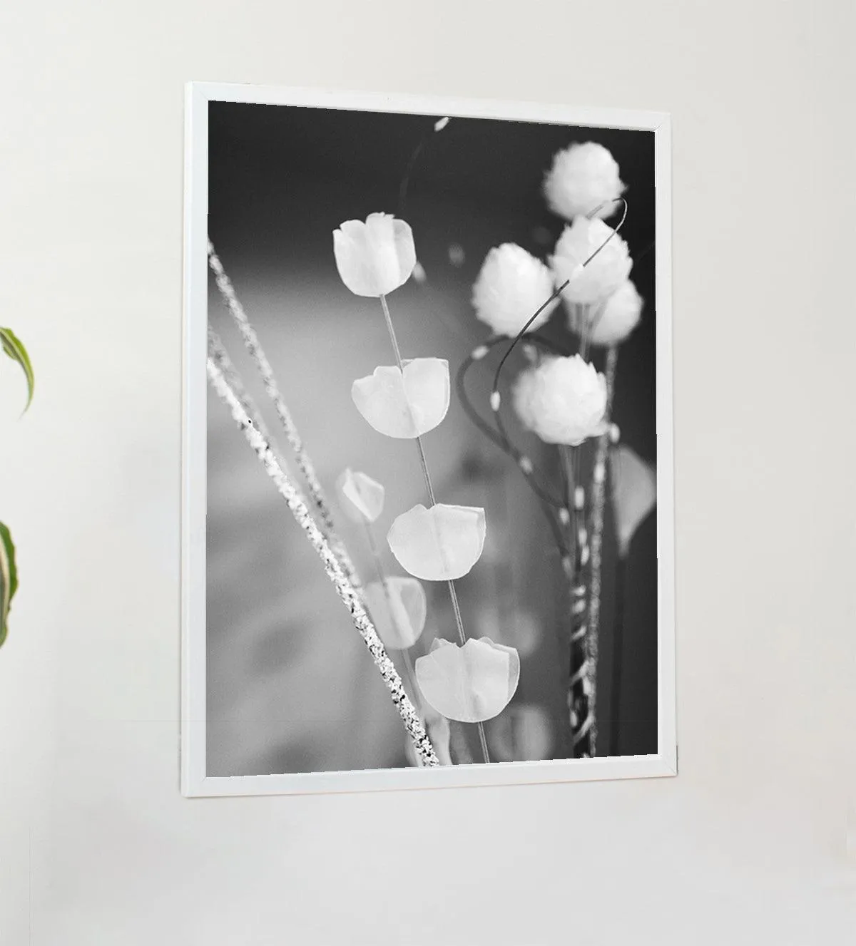 Ethereal Bloom: Black & White Floral Elegance