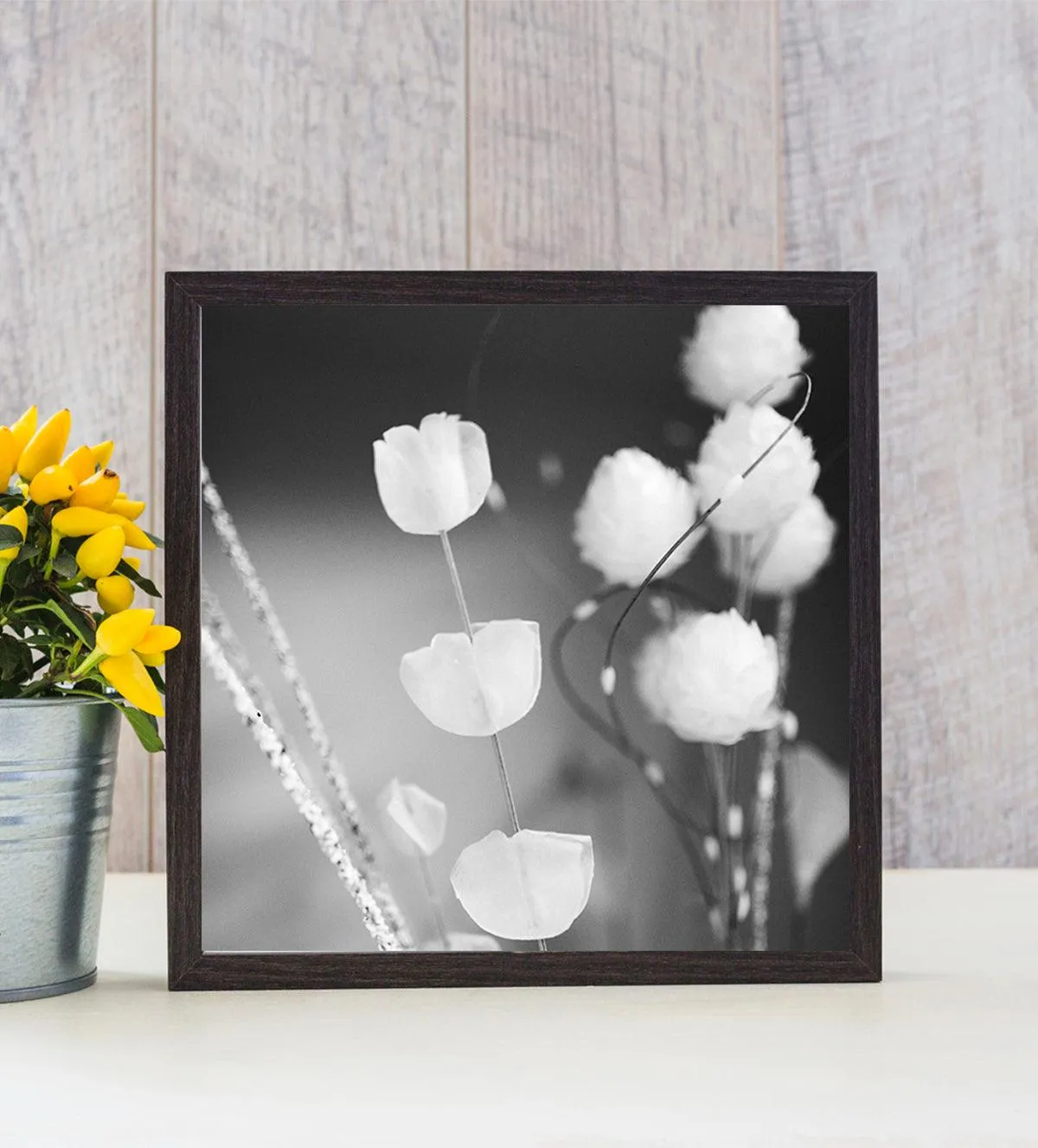 Ethereal Bloom: Black & White Floral Elegance