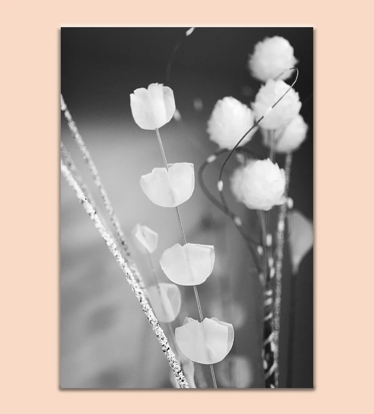 Ethereal Bloom: Black & White Floral Elegance