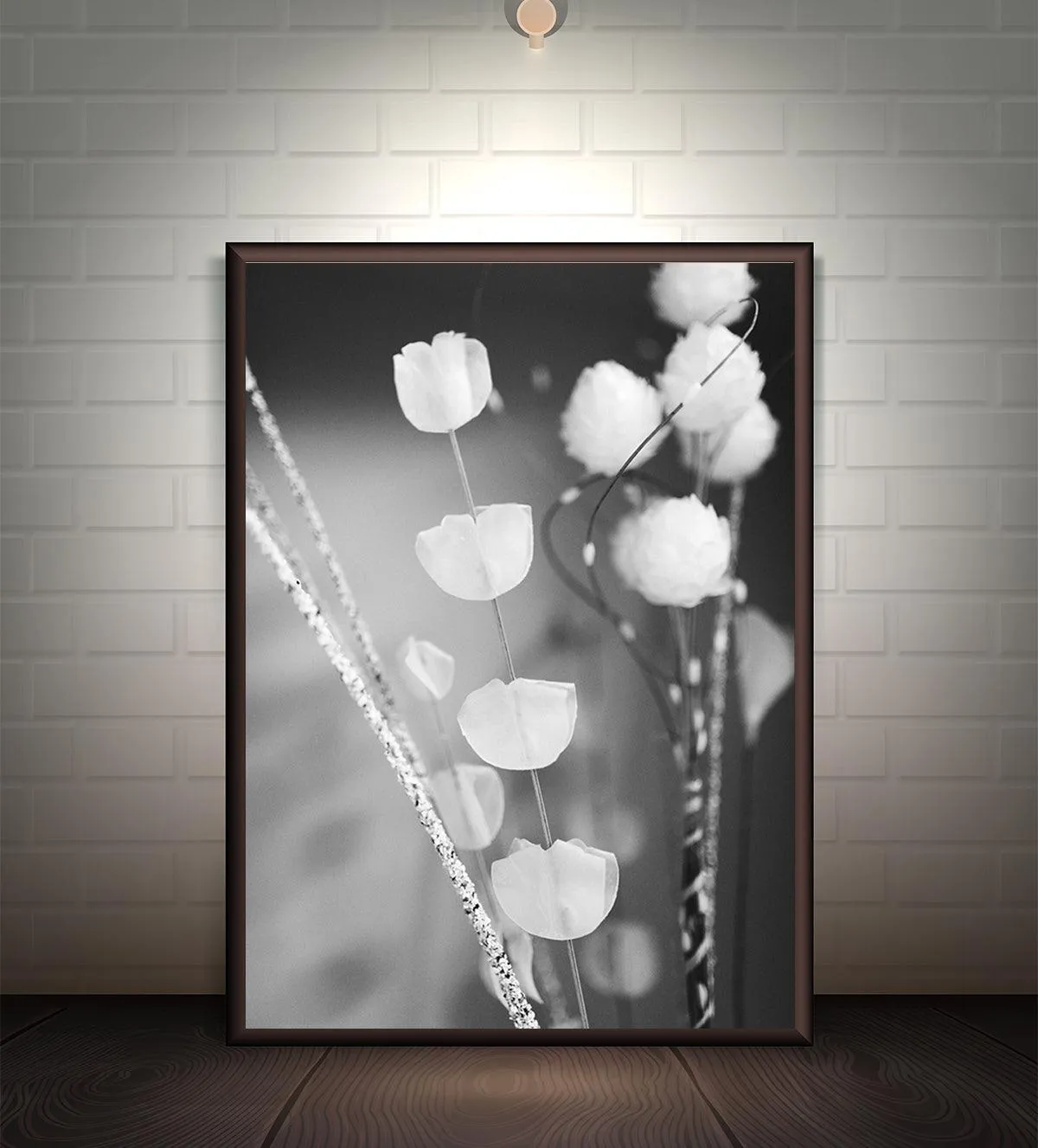Ethereal Bloom: Black & White Floral Elegance