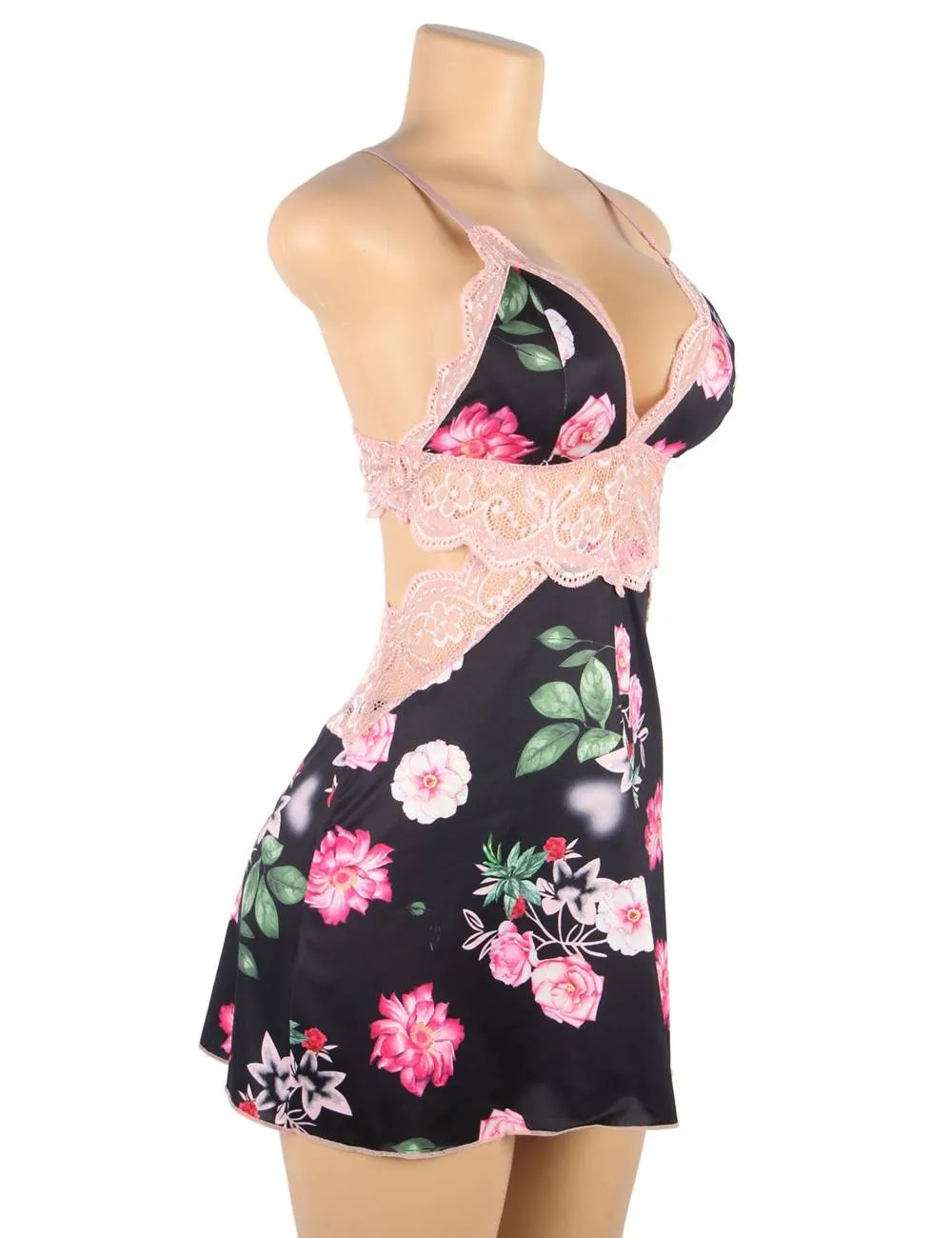 Floral Obsidian Dreams Chemise