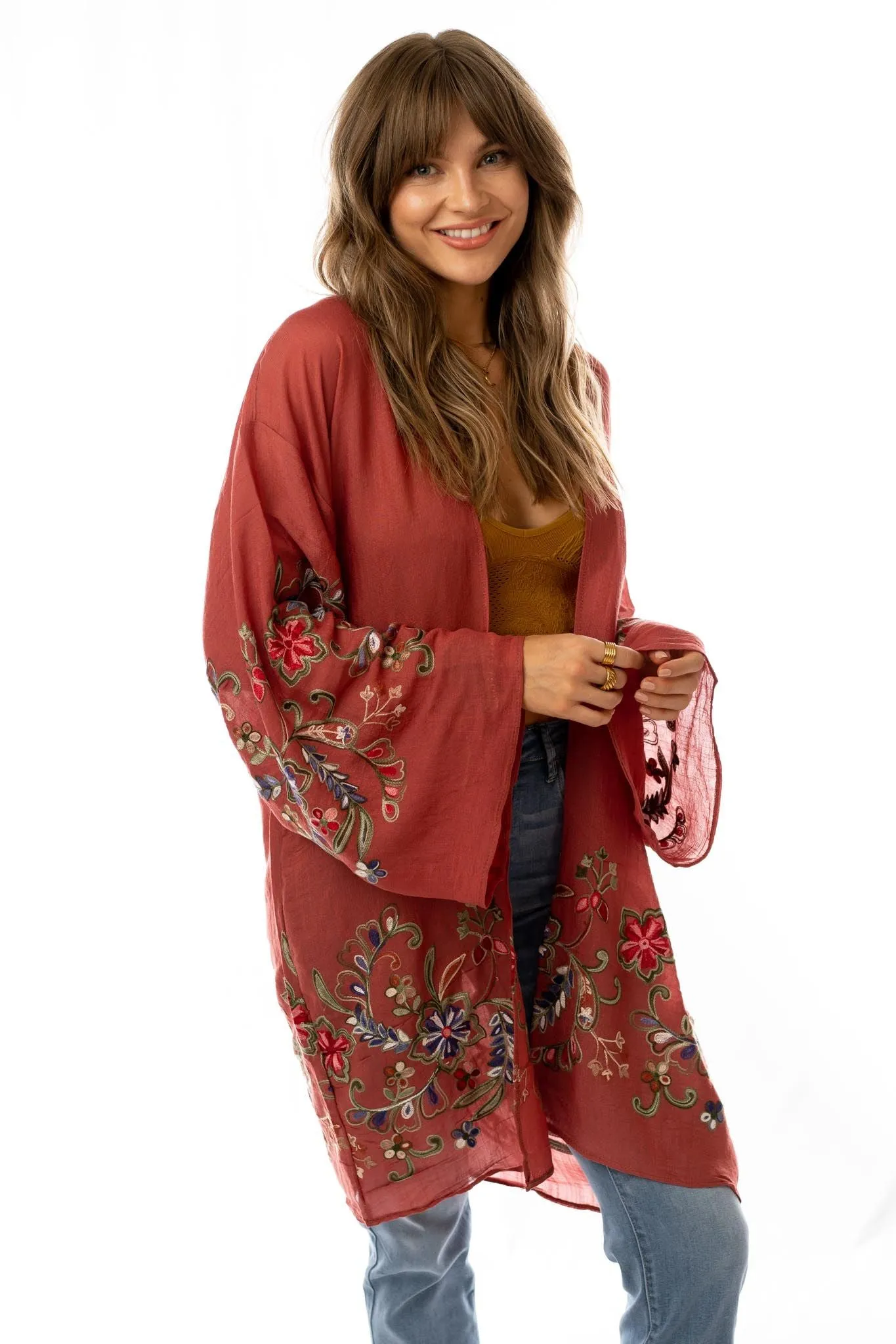 Fun In Florals Kimono - Plum