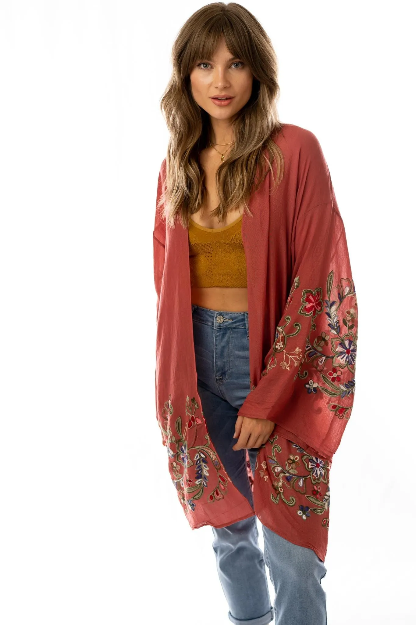 Fun In Florals Kimono - Plum