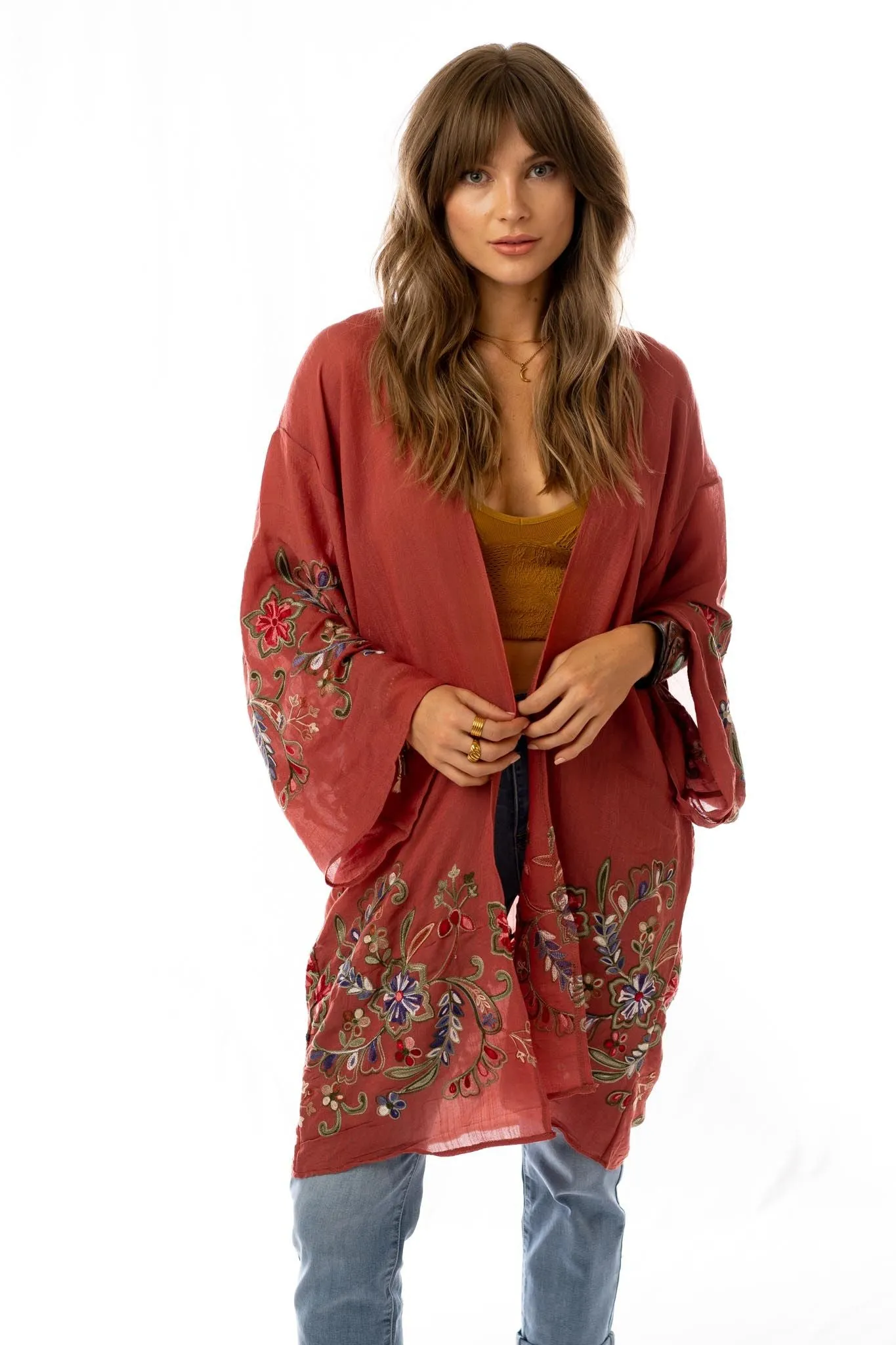 Fun In Florals Kimono - Plum