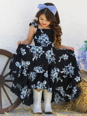 Garden Party Floral Hi-Lo Ruffle Dress