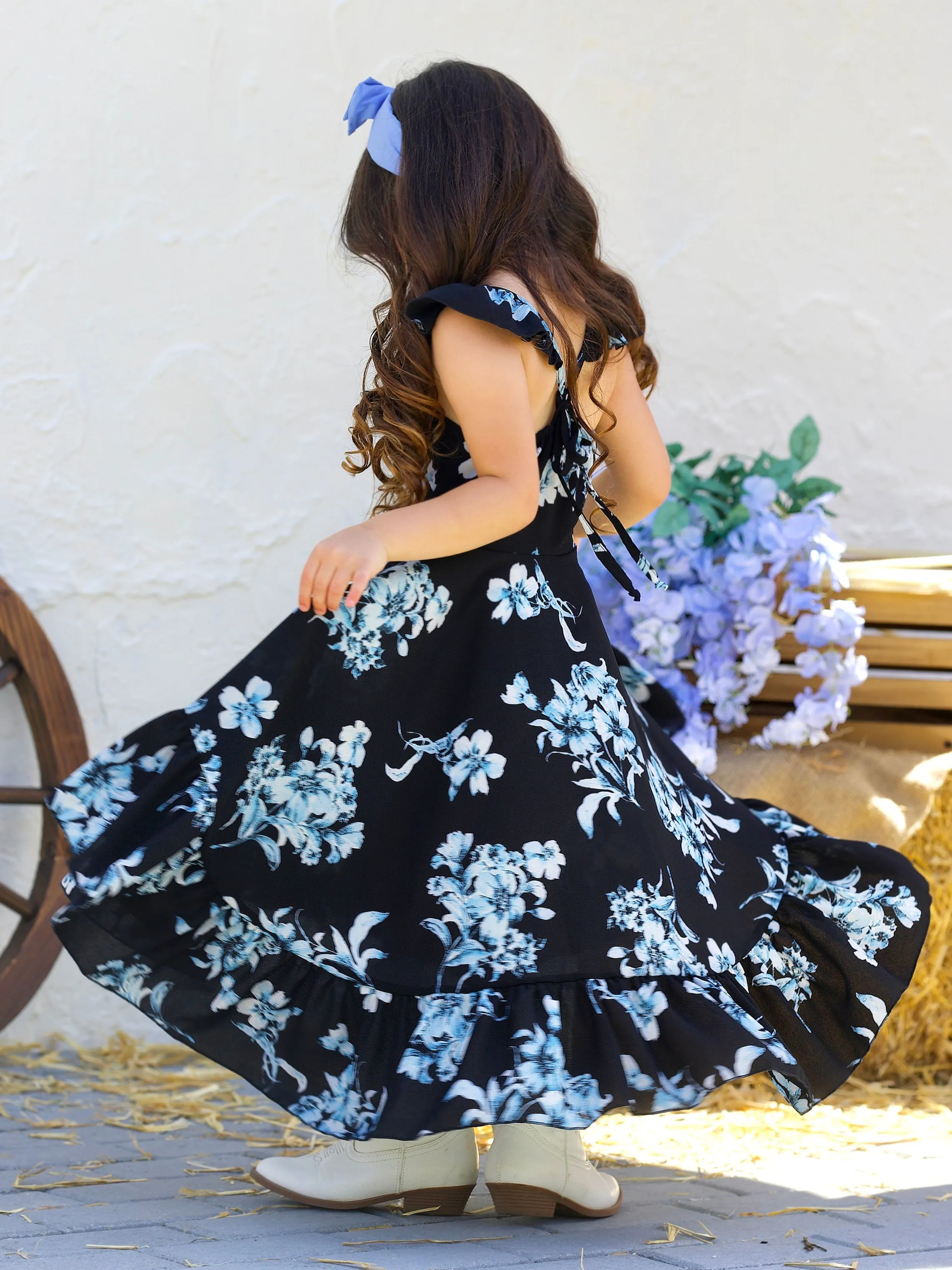 Garden Party Floral Hi-Lo Ruffle Dress