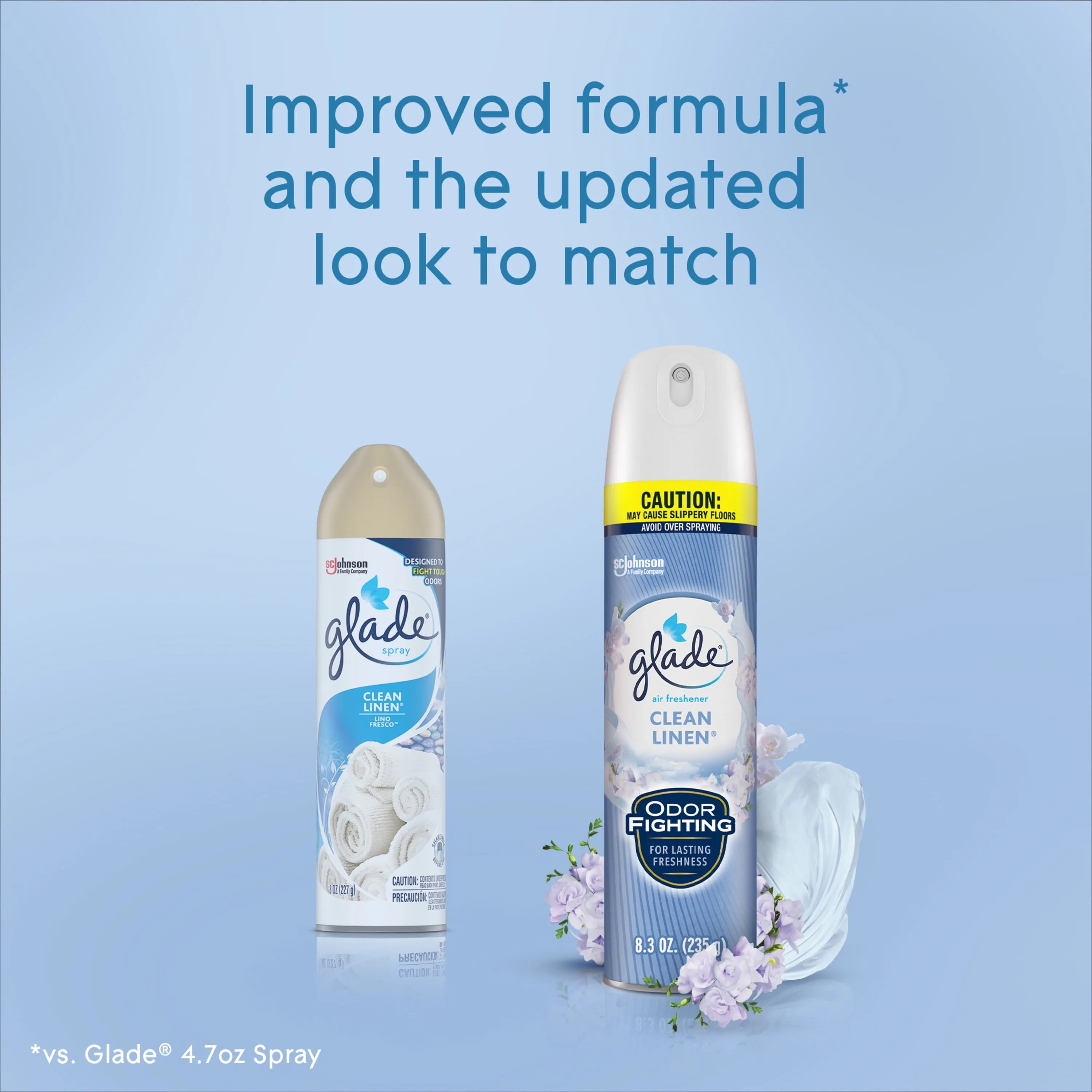 Glade Aerosol Spray, Air Freshener for Home, Clean Linen Scent, Fragrance Infused with Essential Oils, Invigorating and Refreshing, with 100% Natural Propellent, 8.3 oz, 2 Pack