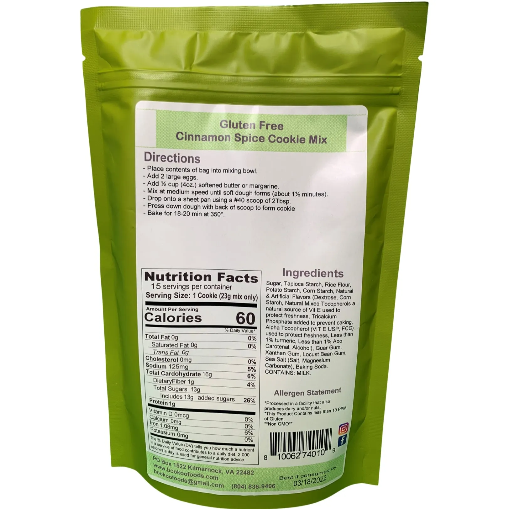 Gluten Free Cinnamon Spice Cookie Mix