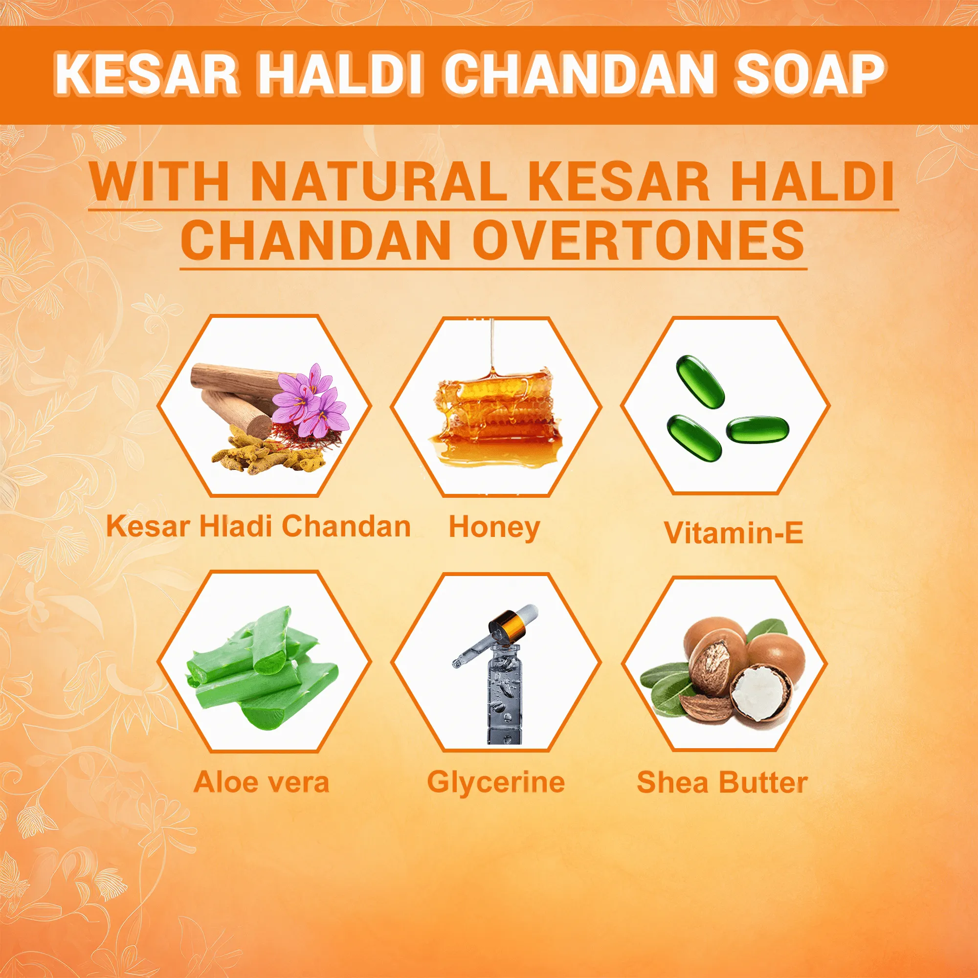 Kesar Haldi Chandan Homemade Handcrafted Soap Bar - Natural Saffron, Turmeric & Sandalwood, Brightening & Soothing for All Skin Types