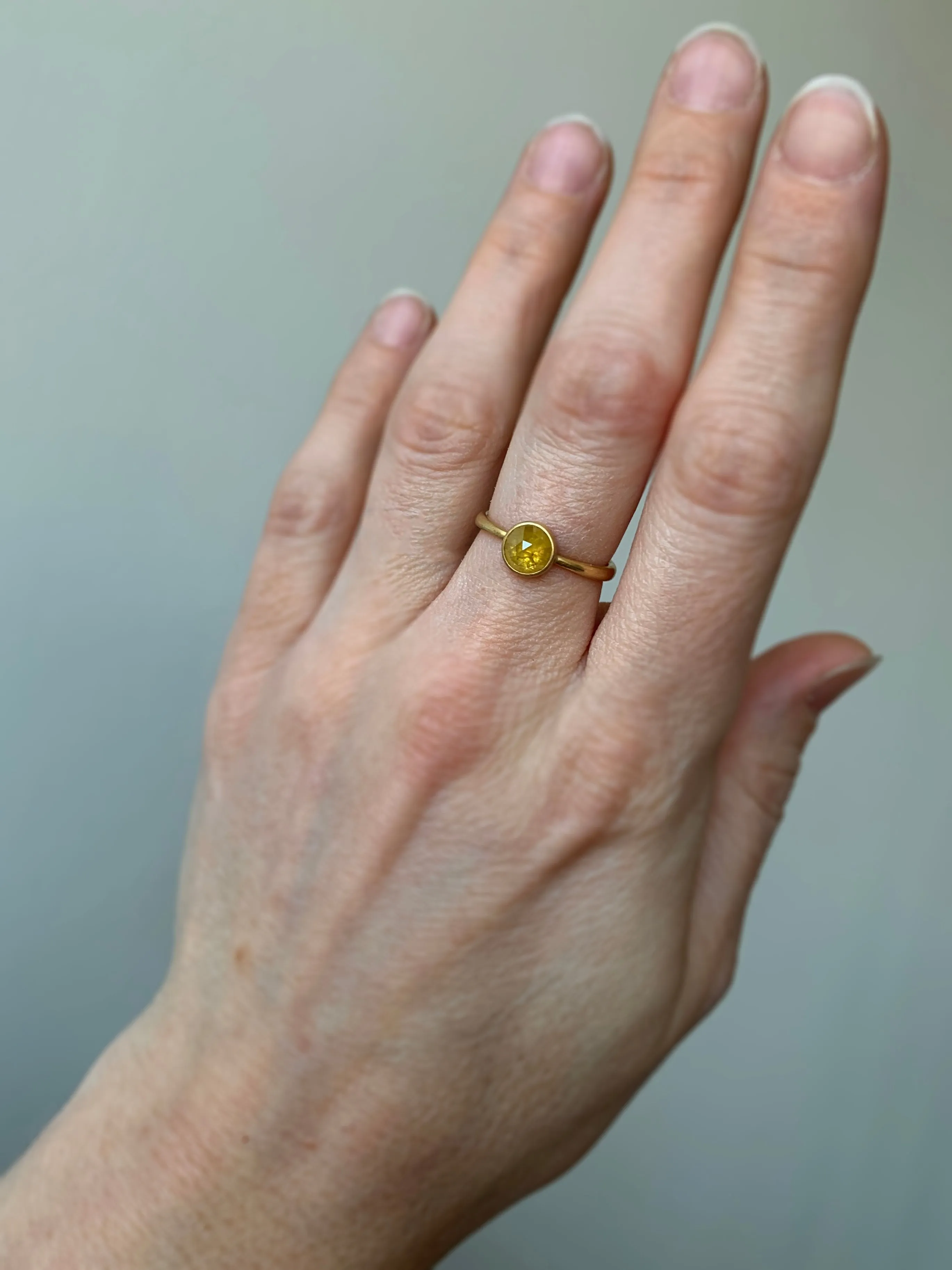 Round Saffron Diamond Ring
