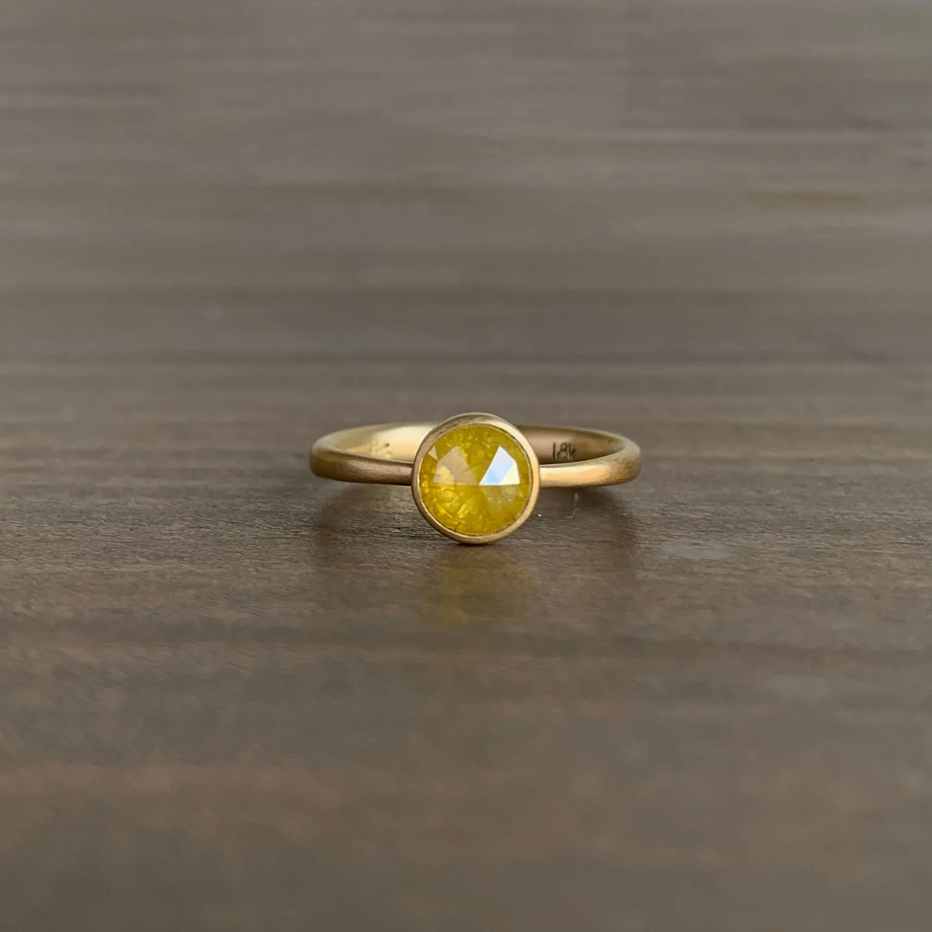 Round Saffron Diamond Ring