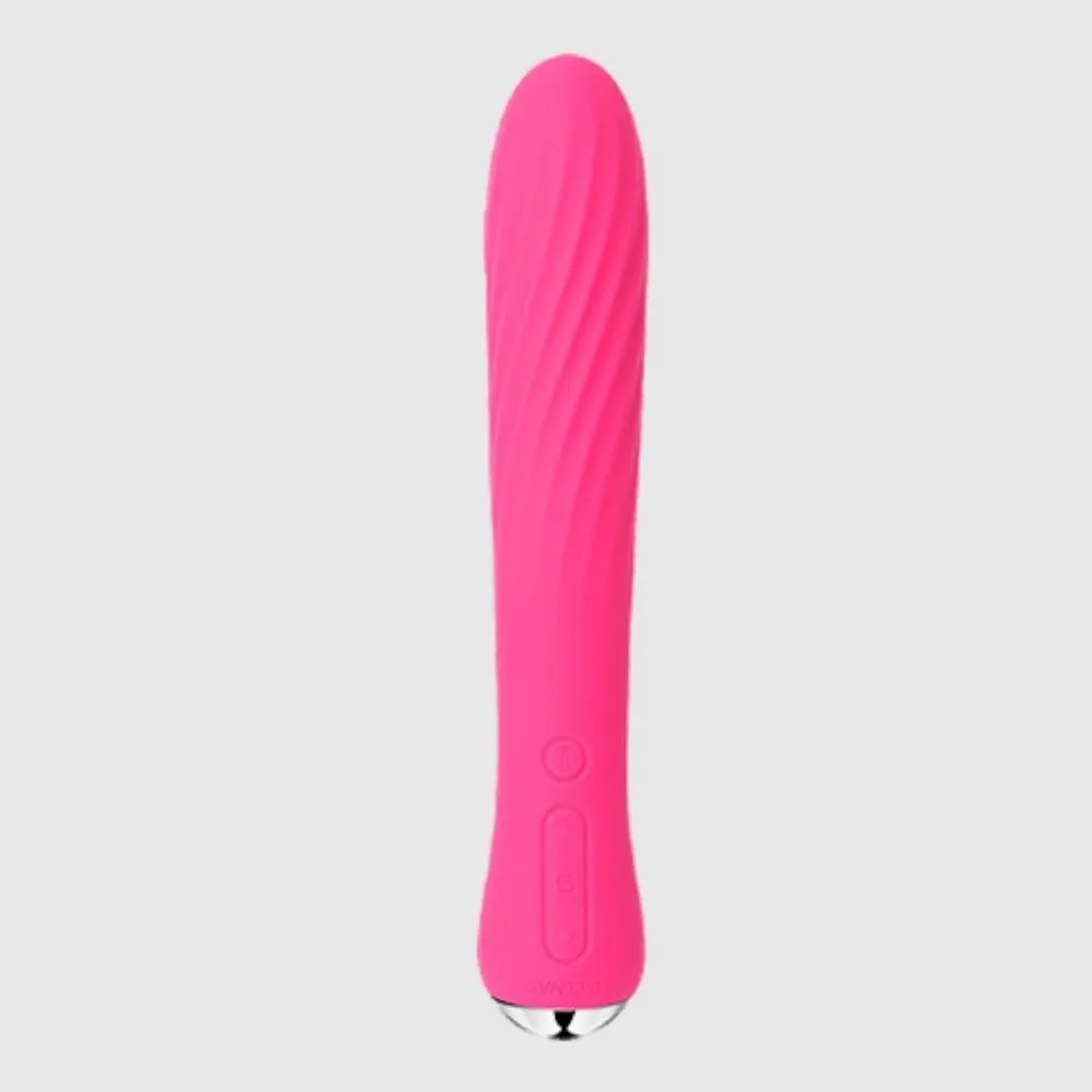 Svakom Anya Silicone Flexible Heating Classic Vibrator Plum Red/Silver