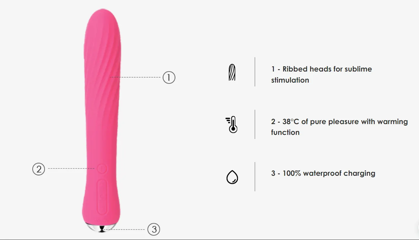 Svakom Anya Silicone Flexible Heating Classic Vibrator Plum Red/Silver