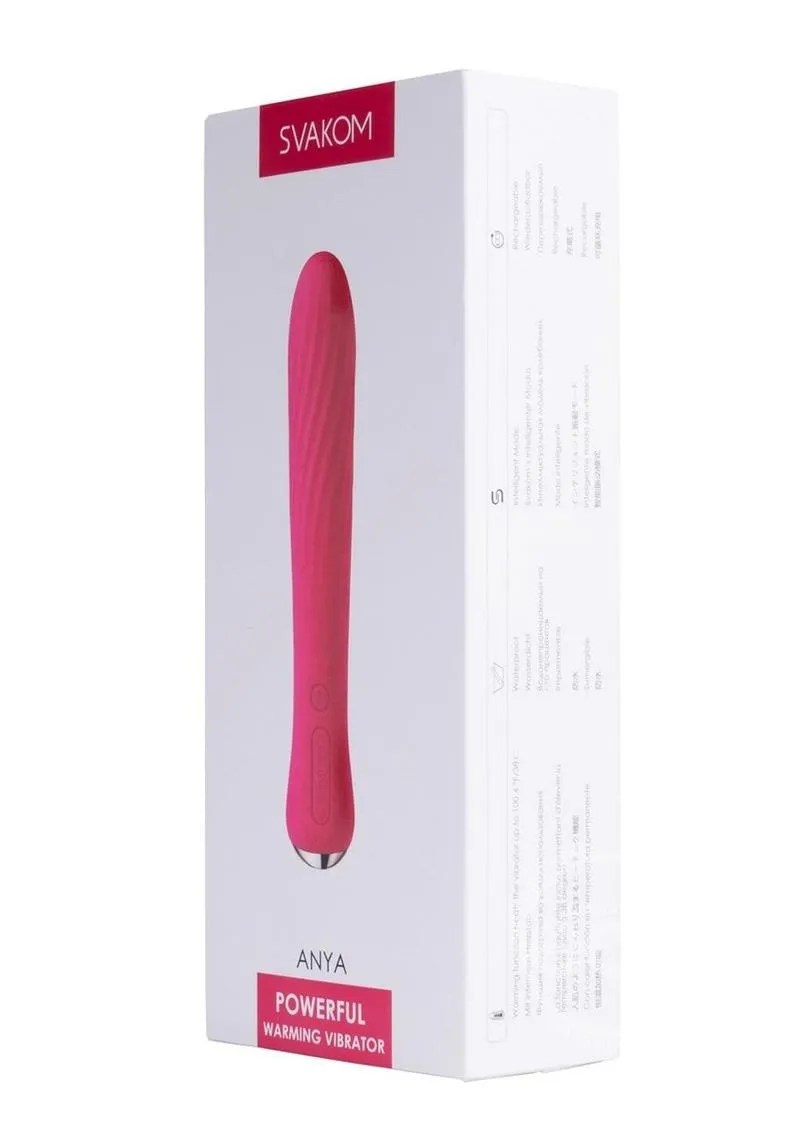 Svakom Anya Silicone Flexible Heating Classic Vibrator Plum Red/Silver