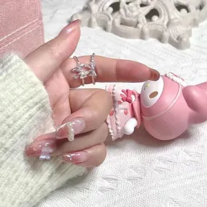 Sweet Adjustable Crystal Bowknot Ring