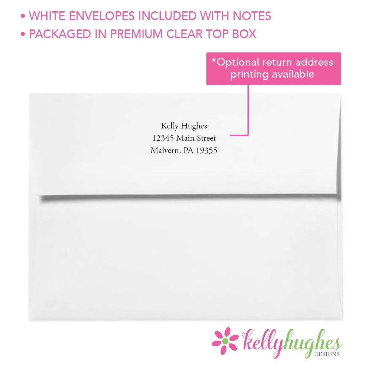 Sweet Blue Floral Flat Note Cards