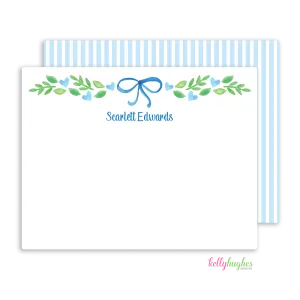 Sweet Blue Floral Flat Note Cards