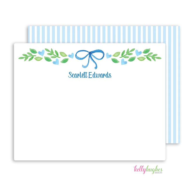 Sweet Blue Floral Flat Note Cards