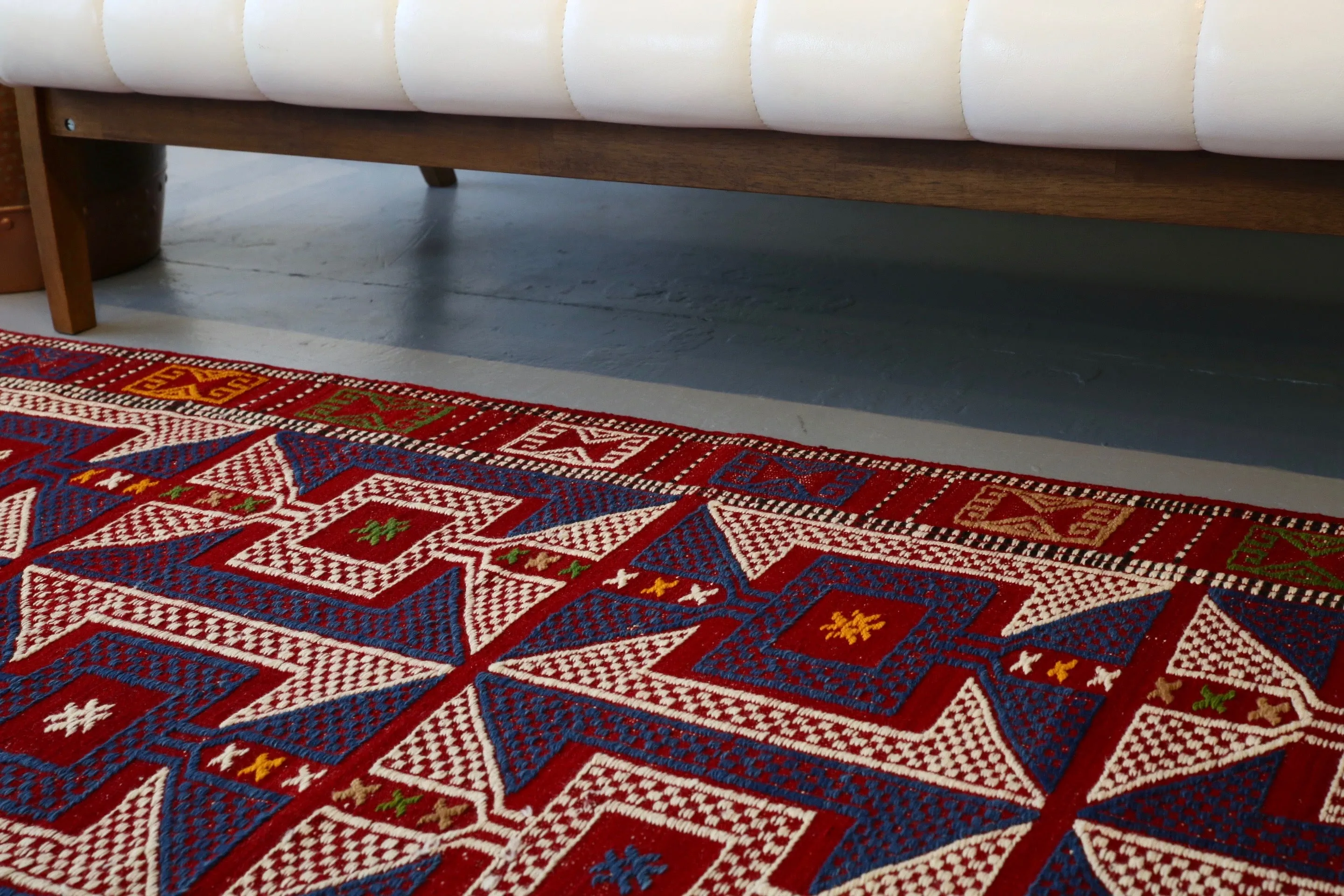 Vintage Bergama Kozak Cicim Kilim 4.9ftx6.7ft